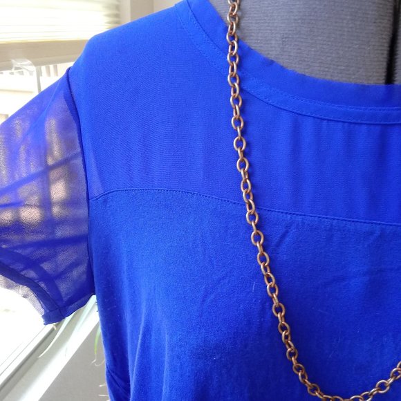 H&M Blue Blouse with Chiffon Trim - Picture 3 of 9